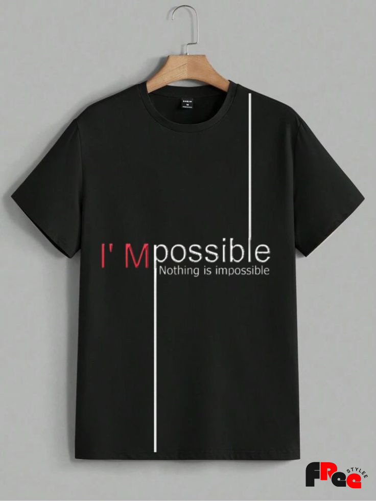 Unisex Black “I’m Possible” Motivational Printed T-Shirt – Premium Cotton Streetwear Tee