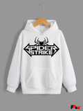 Unisex White Spider Strike Graphic Hoodie – Premium Fleece Winter Streetwear Sweatshirt