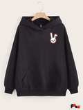 Black Hoodie (Bunny Logo Minimal Front)