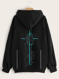 Abstract Bird Tech Graphic Hoodie – Black