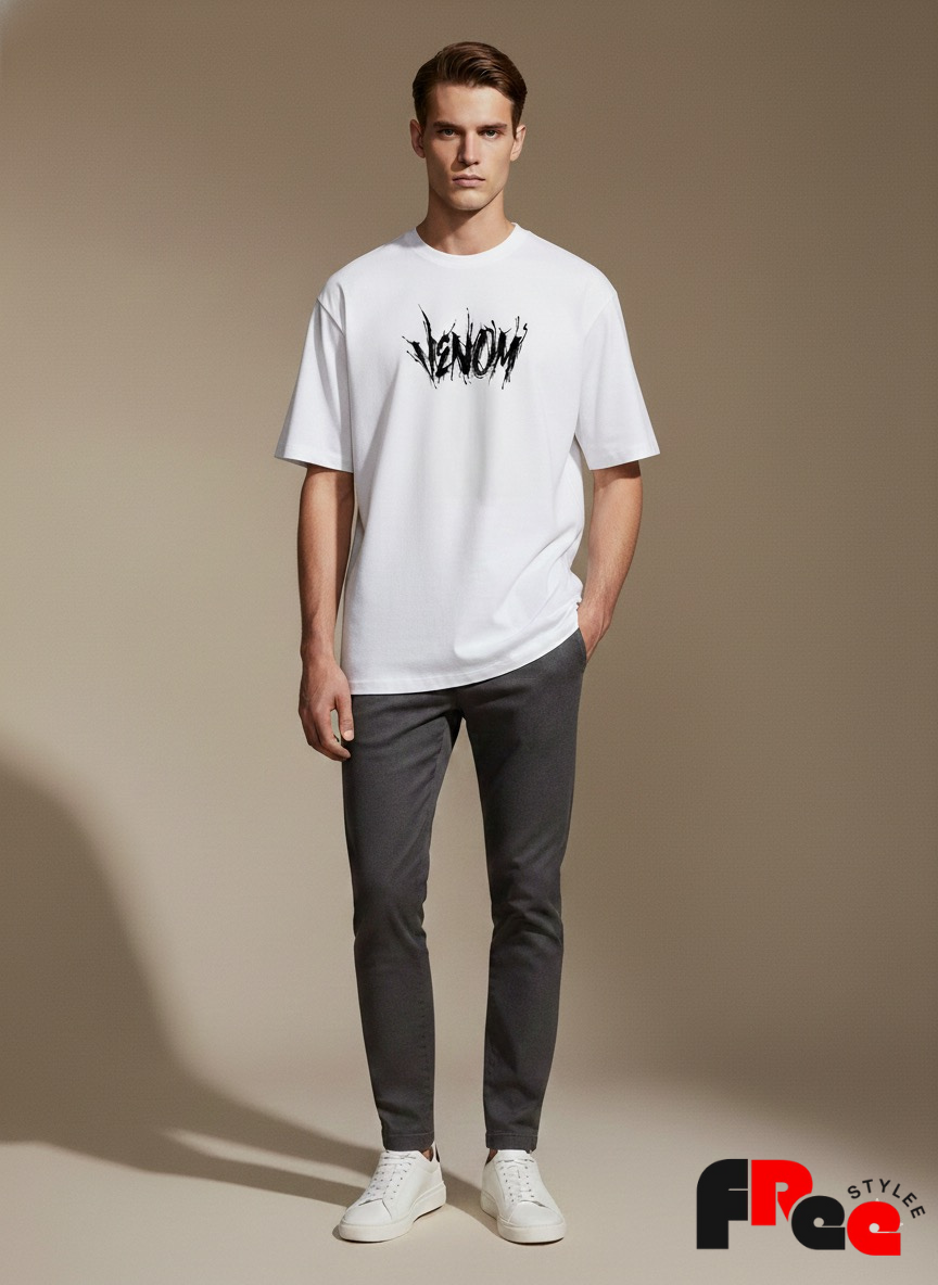 VENOM Graphic Oversized T-Shirt – White