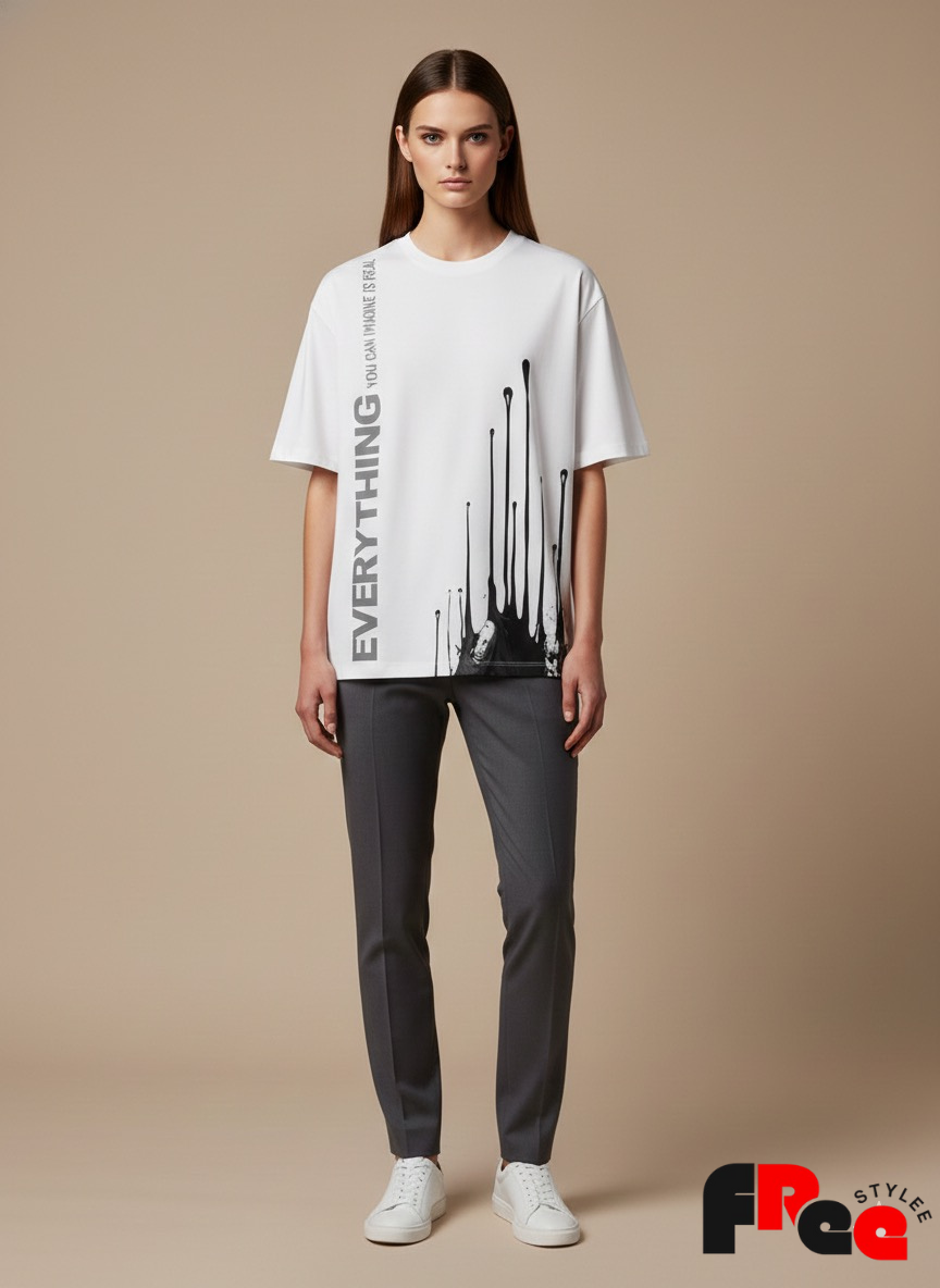 Everything You Can Imagine Graphic Oversized T-Shirt – White