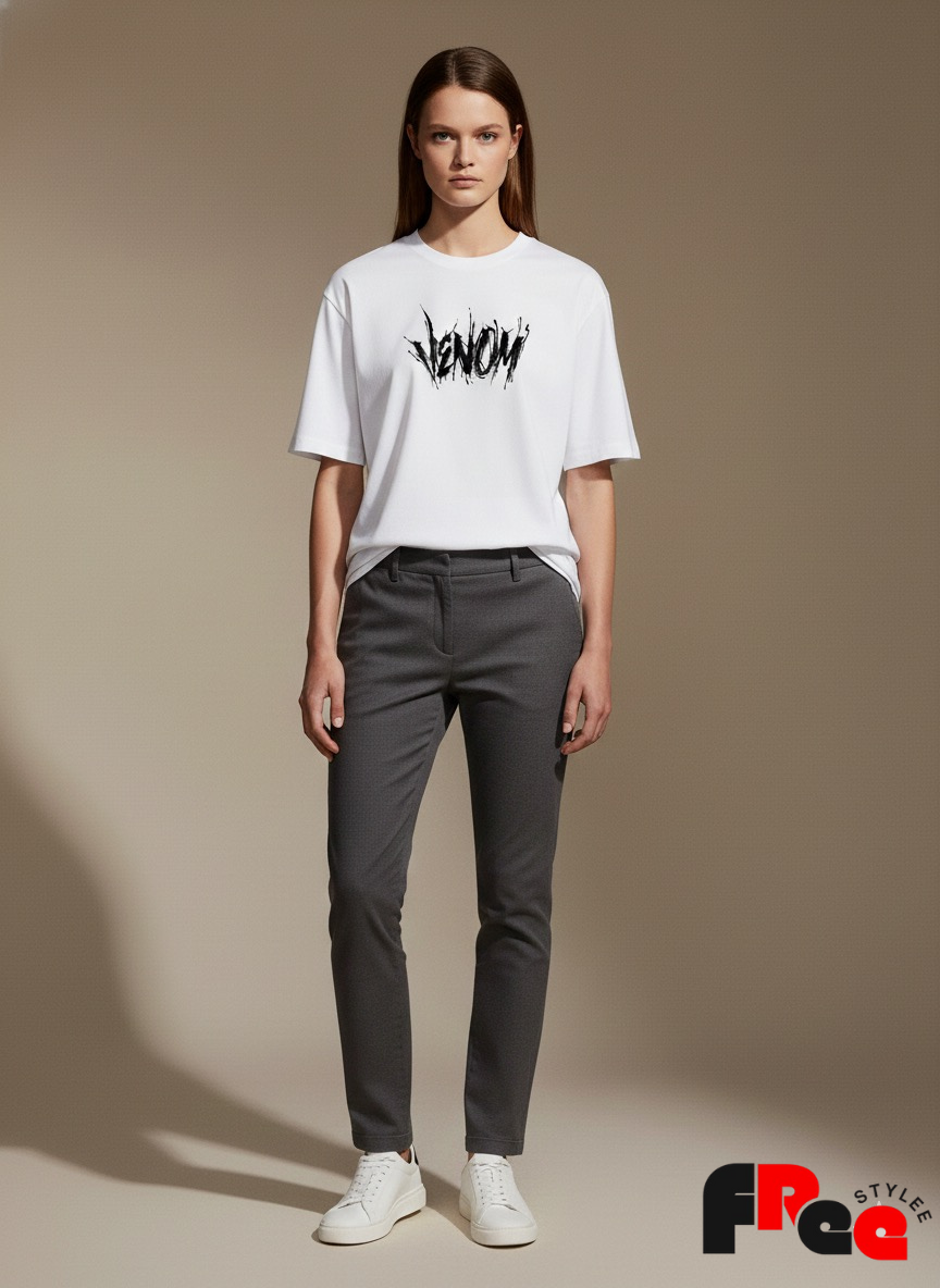 VENOM Graphic Oversized T-Shirt – White