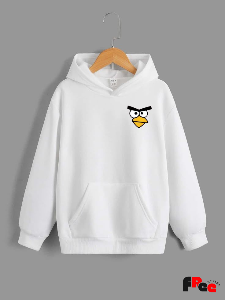 Current Mood Angry White Hoodie | Funny Cartoon Back Print Unisex Streetwear Sweatshirt