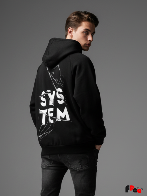 Black Hoodie (System Crack Design)
