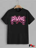 Divine Drip Typography Black T-Shirt | Korean Aesthetic Oversized Streetwear Tee