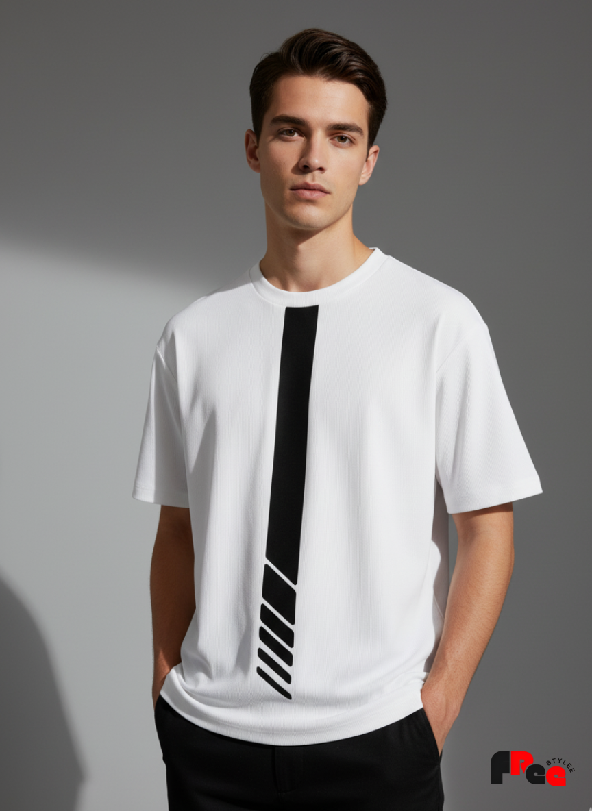 White Minimal Graphic T-Shirt for Men & Women | Unisex Casual Cotton Tee